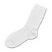 June Business Socks - A single white sock, featuring a smooth texture and a simple design, with a logo on the side.