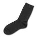 June Business Socks - A black sock with a smooth texture, featuring a simple design and a logo.