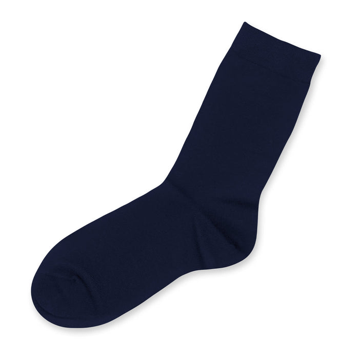 June Business Socks - Navy blue business sock with a solid design, featuring a logo on the side.