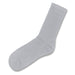 June Crew Socks - Light grey crew sock featuring a ribbed upper and a rounded toe, with a logo present.