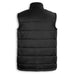 Swiss Peak Urban Puffer Vest - A black puffer vest with a quilted design and high collar, featuring a logo. Suitable for urban styling.
