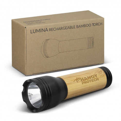 Lumina Rechargeable Bamboo Torch - Custom Promotional Product