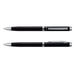 Swiss Peak Luzern Pen and Pencil Set - A black pen and pencil set featuring a sleek design with silver accents and a logo.