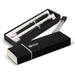 Swiss Peak Luzern Pen and Pencil Set - A black pen and pencil set in an elegant box, featuring a logo and silver accents.