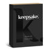 Keepsake Recipe Book Holder - A black box featuring a logo, containing a recipe book holder from the Keepsake collection.
