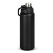 Solana Bottle - A drink bottle finished in matte black with a silver top and a handle for easy carrying. It features a logo.