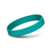 Kids Silicone Wrist Band - Embossed - A teal silicone wristband with a smooth, debossed surface and a simple design.