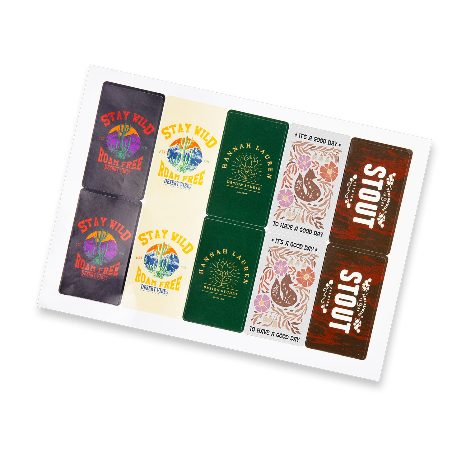 Custom Merchandise Promo Sticker Sheet 88x50mm Rectangle - Gloss ...