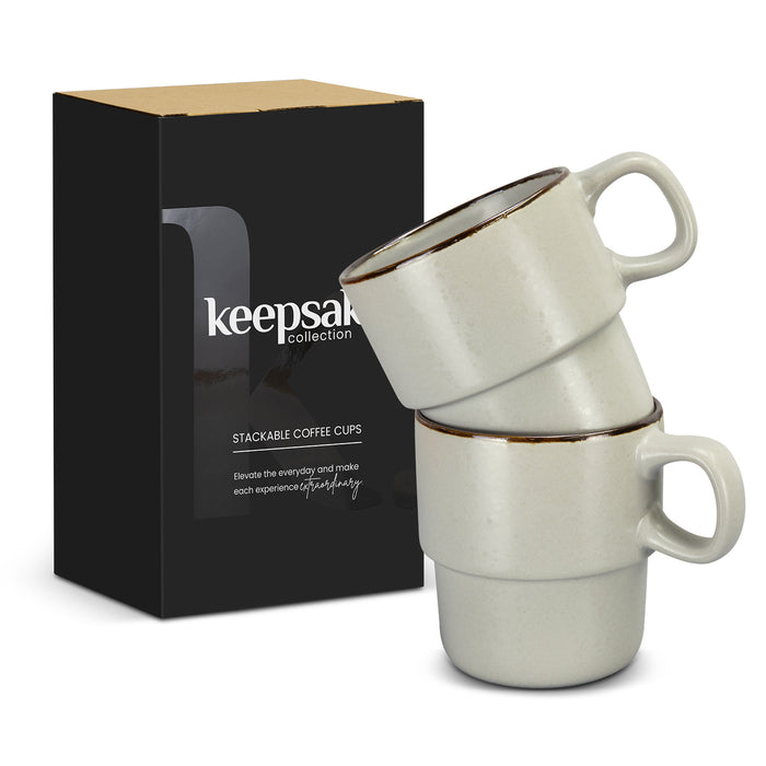Keepsake Stackable Coffee Cup - Set of 2 - Custom Promotional Product