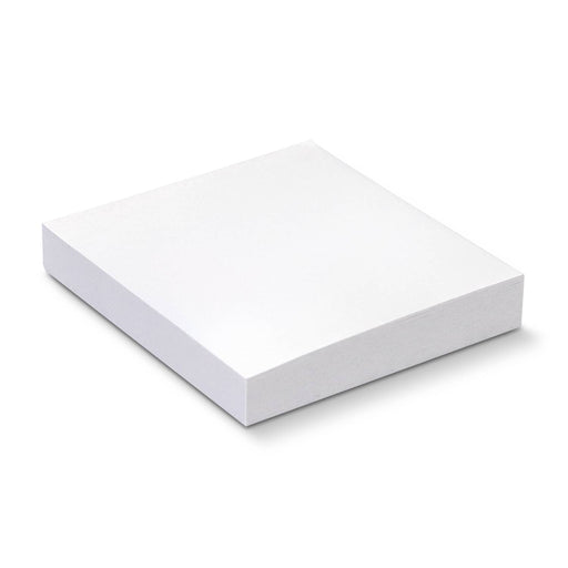 Recycled Sticky Pad 70 x 75mm - 100 Sheets - A white recycled sticky pad, measuring 70 x 75mm, containing 100 sheets, with a simple design.