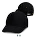 Essence Organic Cap - A black cap featuring a structured design, with an adjustable strap and brass details. It has a logo and showcases a classic style.