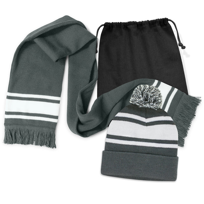 Commodore Scarf and Beanie with Pom Pom Set - Custom Promotional Product