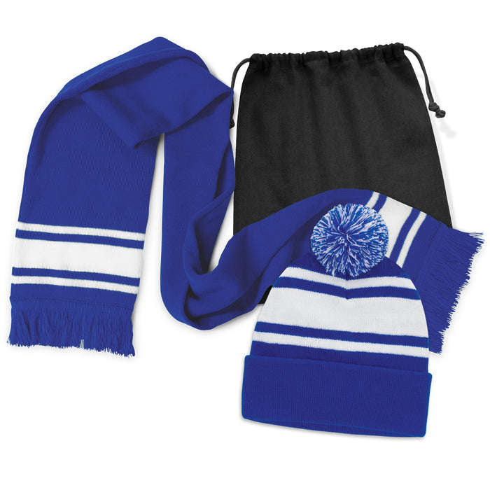Commodore Scarf and Beanie with Pom Pom Set - Custom Promotional Product