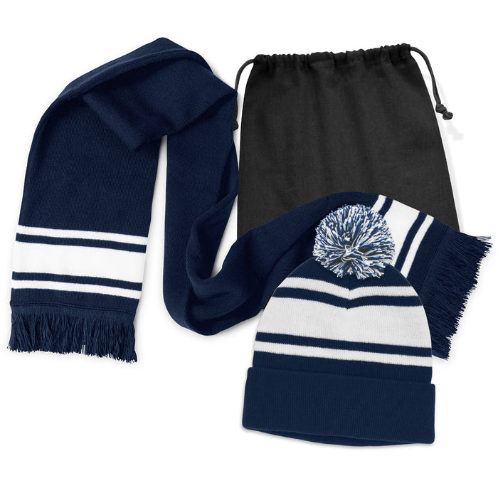 Commodore Scarf and Beanie with Pom Pom Set - Custom Promotional Product