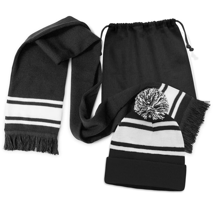 Commodore Scarf and Beanie with Pom Pom Set - Custom Promotional Product