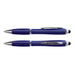 Vistro Stylus Pen - Colour Match - A stylus pen in vibrant blue with silver accents, featuring both a ballpoint and a touchscreen tip.