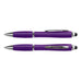 Vistro Stylus Pen - Colour Match - A purple stylus pen with a silver clip and accents, featuring both a ballpoint tip and a stylus tip.