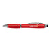 Vistro Stylus Pen - Colour Match - A red stylus pen with a sleek design and silver accents, featuring a logo.