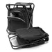 Vermont Cooler Seat - A black cooler seat with a folding metal frame and front pocket, featuring a sleek design for easy transport.