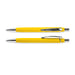 Centurion Soft-Touch Pen - A yellow soft-touch pen with a chrome clip, featuring a smooth, sleek design. Two pens are displayed side by side.