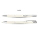 Panama Palette Pen - A cream-coloured pen with a shiny finish and silver accents, featuring a logo on its body.