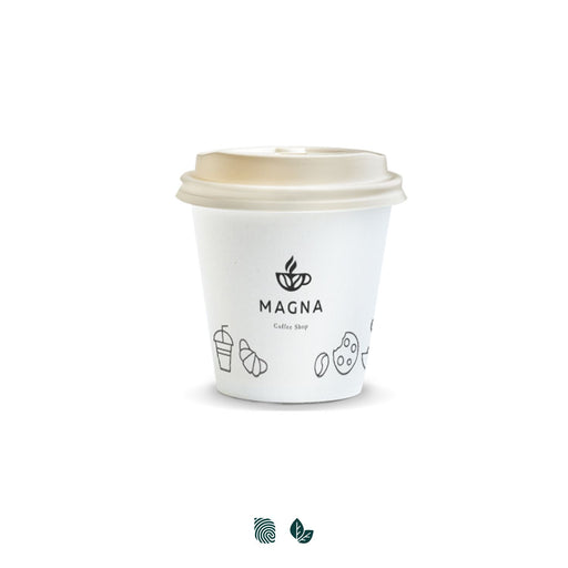 Compostable Paper Coffee Cup with Lid - 180ml - Custom Promotional Product