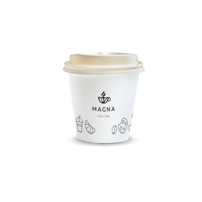 Compostable Paper Coffee Cup with Lid - 180ml - Custom Promotional Product