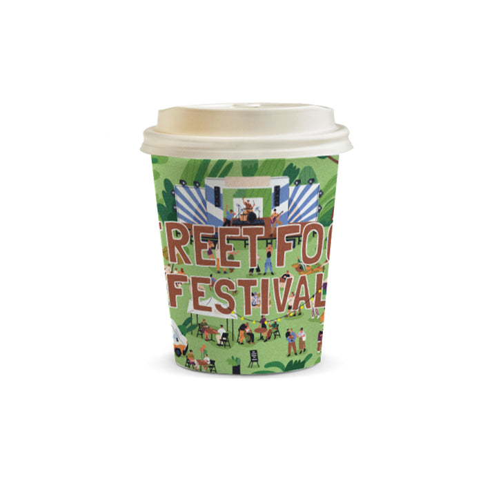 Compostable Paper Coffee Cup with Lid - 230ml - Custom Promotional Product