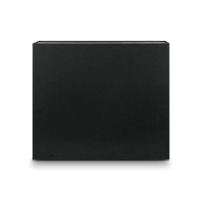 Magnetic Lid Gift Box - Large - A large black magnetic lid gift box with a sleek, minimalist design and a branding logo.