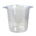 Alpine Ice Bucket - A clear plastic ice bucket with sturdy handles, featuring a smooth, translucent design.