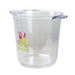 Alpine Ice Bucket - A clear plastic ice bucket with a handle, featuring a logo with cutlery and the word "DINING."