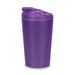 Corsica Coffee Cup - A purple coffee cup featuring a lid, with a smooth exterior and a simple, modern design.