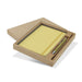 Omega Fashion Notebook and Pen Gift Set - A gift set featuring a yellow notebook and a silver pen, presented in a cardboard box.