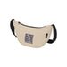 Byron Recycled Waist Bag 1.5L - A beige waist bag with a black strap and a logo, featuring a motivational text design in navy blue.