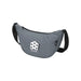 Byron Recycled Waist Bag 1.5L - A grey waist bag with a curved design, featuring a logo and an adjustable strap.