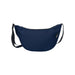 Byron Recycled Waist Bag 1.5L - A navy blue waist bag with a curved design, featuring a zipper closure and an adjustable strap. It has a logo.