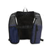 Varyon GRS Recycled Running Vest Hydration Pack 5L - A recycled running vest hydration pack in navy blue with mesh back and two zippered pockets. Includes a logo.