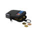 Byron Clip & Go GRS Recycled Small Pouch 0.2L - A small black pouch with a zipper, containing coins and a card, featuring a keyring attachment.