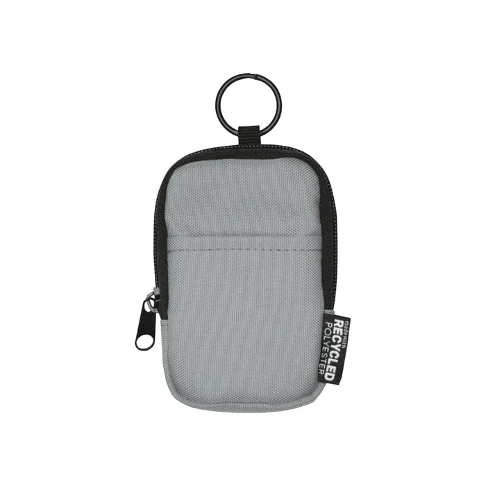Byron Clip & Go GRS Recycled Small Pouch 0.2L - A small grey pouch made from recycled polyester, featuring a zip closure and a keyring attachment.