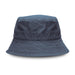 Bondi Washed Bucket Hat - A bucket hat in a dark navy colour with a relaxed brim and a textured finish, featuring a logo.