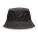 Bondi Washed Bucket Hat - A black washed bucket hat with a soft, textured fabric and a wide brim, featuring a logo.