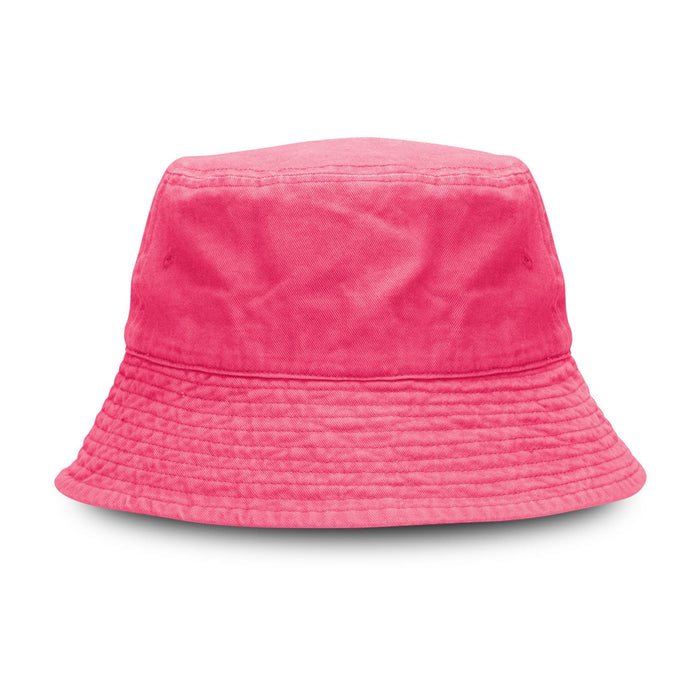 Bondi Washed Bucket Hat - A pink bucket hat featuring a textured design and a logo on the side.