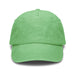 Vintage Washed Cap - A vintage washed cap in bright green, featuring a structured crown and a curved brim, with a logo on the front.