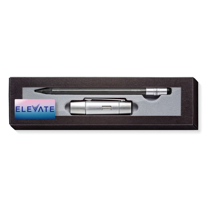 STAEDTLER The Pencil Set - A pencil set featuring a metallic pencil and case, presented in a sleek black box with a branding logo.