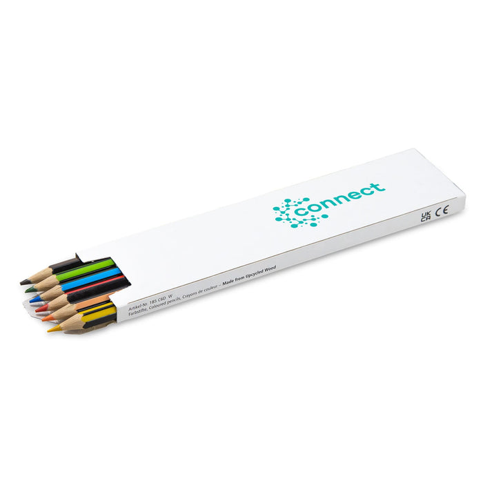 Staedtler Colouring Pencil Set of 6 - A colouring pencil set of six, featuring a variety of colours including red, blue, green, yellow, black, and brown, in a box with branding.