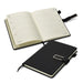 Pierre Cardin Fontaine Weekly Diary - 2027 - A black weekly diary with a bookmark and elastic band, featuring blank pages for scheduling and notes.