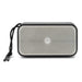 Swiss Peak 10W Bass Speaker - A rectangular grey bass speaker with a mesh front and a black cord attached for easy carrying.