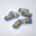 Prism Print - 60 x 40mm Sticker - A collection of colourful stickers featuring playful designs and a logo on a white background.
