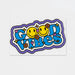 Prism Print - 60 x 40mm Sticker - A colourful sticker featuring the phrase "Good Vibes" with smiling faces and floral designs in bright hues.
