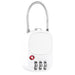 Atlas TSA Lock - A white TSA lock with a flexible metal shackle and a combination dial, featuring a small logo.